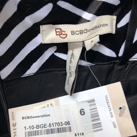 NWT! BCBGeneration Black and White Strapless Dress - Picture 3 of 8
